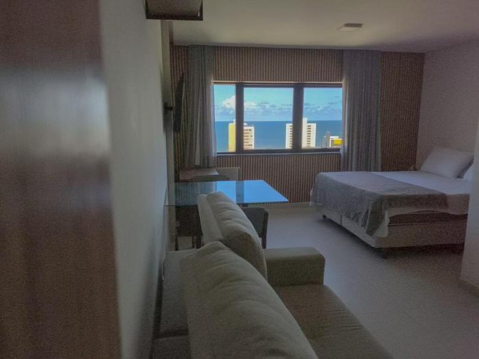 Lindo Studio Vista Mar Na Barra com cozinha, Piscina no Rooftop do EDF, Próximo ao Porto da Barra