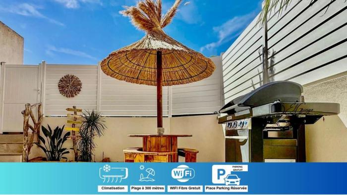 SETE EVASION Jardin, Parking privé gratuit, Climatisé, Wi-Fi, à 5mn plage, tout Confort