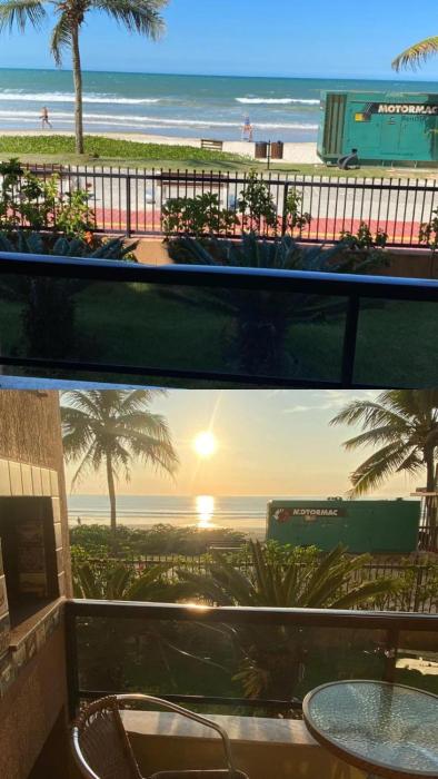 Frente Mar Apartamento 3Q em Itapema, Meia Praia, suite e 2BWC, Ar Condicionado, Smart TV, garagem e churrasqueira na sacada