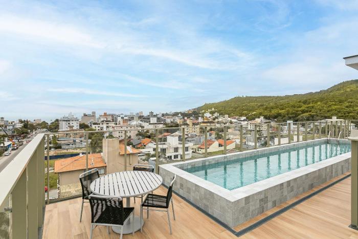 Piscina no Rooftop | 550m da Praia de Jurerê #JA38