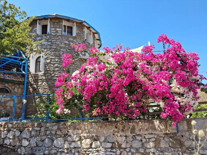 light house kule , değirmen deniz manzaralı taş villa