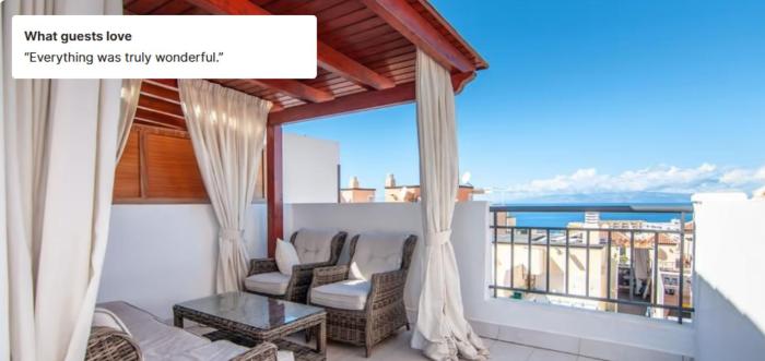 Two bedroom duplex with pool and ocean view in Costa Adeje