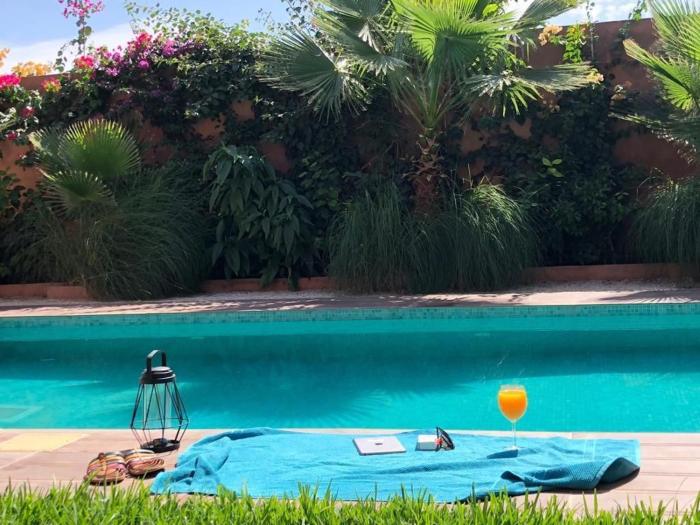 Villa Roseaux heated pool Marrakech