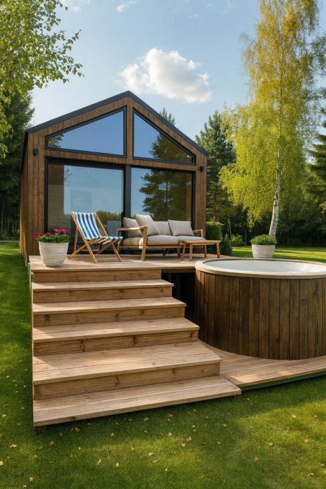 Domki modułowe przy plaży