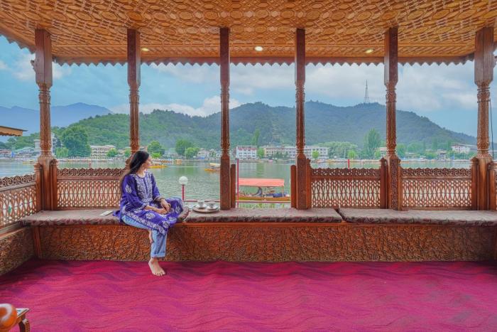 SaffronStays Prince of Kashmir - luxury handcrafted houseboat with mountain views, shikara rides & Kashmiri meals