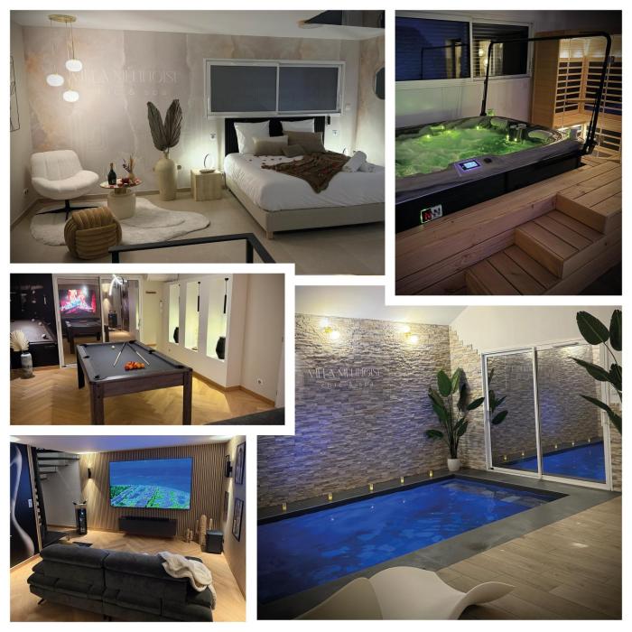 Maison privative avec piscine intérieure, spa, sauna, cinéma et billard