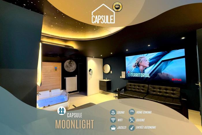 Capsule Moonlight - Jacuzzi - Sauna - Ecran 100" - PS5