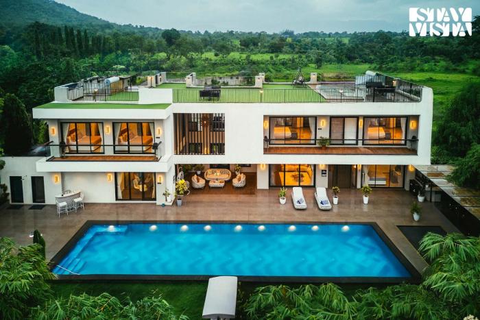 StayVista at The Amaryllis with Heated Pool & Projector Set-Up