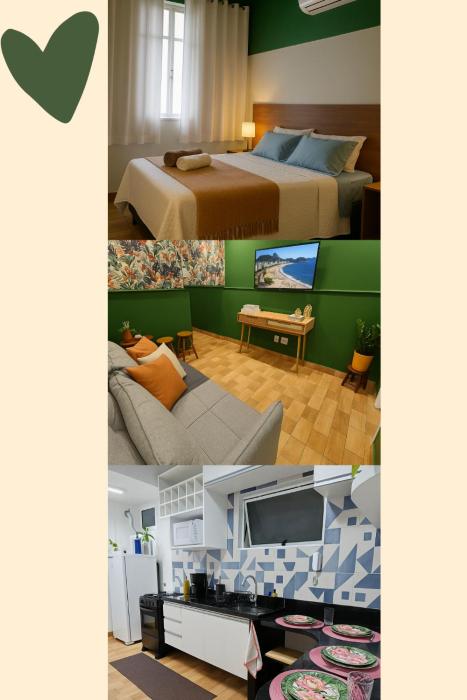 Luxo Copacabana beach, 200m da praia, Aconchegante e silencioso, portaria 24hrs, cozinha completa, banheiro grande, secador e sabonete