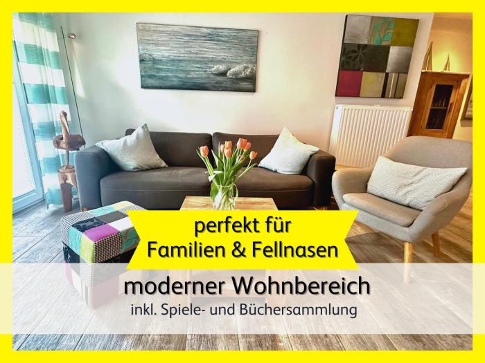 Ideal für Familien & Fellnasen, strandnah