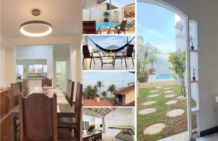 Paraiso a Beira Mar - Sobrado com 6 Suites, Piscina, Ar Condicionado, Wi-Fi, Churrasqueira e Vista para as Montanhas