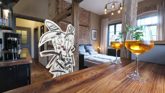 Altstadt Apartment in Torgau mit Balkon und Kunstgarten