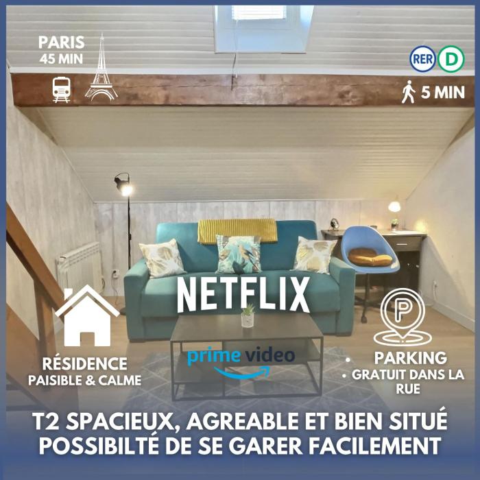 LES OISEAUX - WIFI Fibre - PARKING - PROCHE RER D