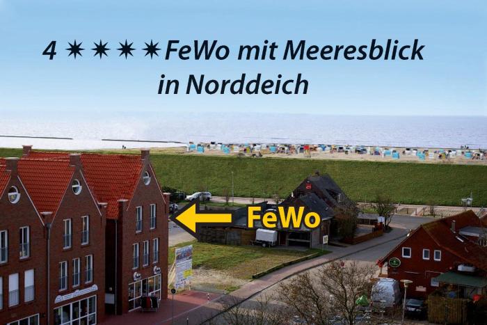 Ferienwohnung Meeresblick Norddeich mit Balkon