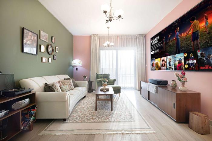 its the 90s - 120 inch screen