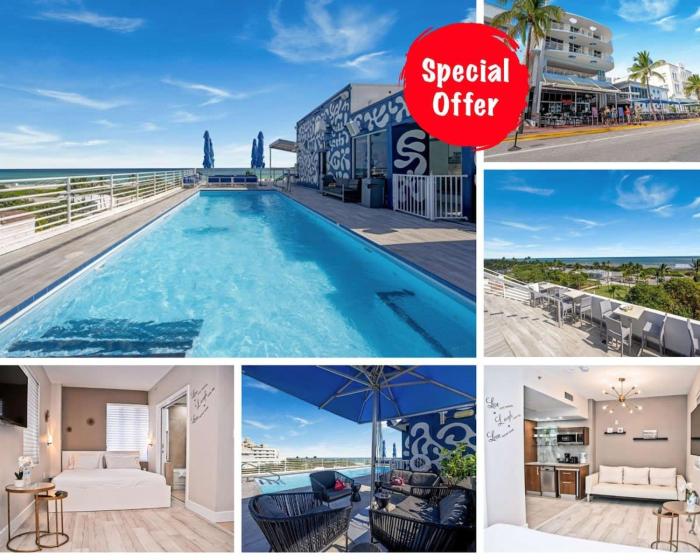 Cozy Studio Ocean Drive - Roof Top Pool with Bar