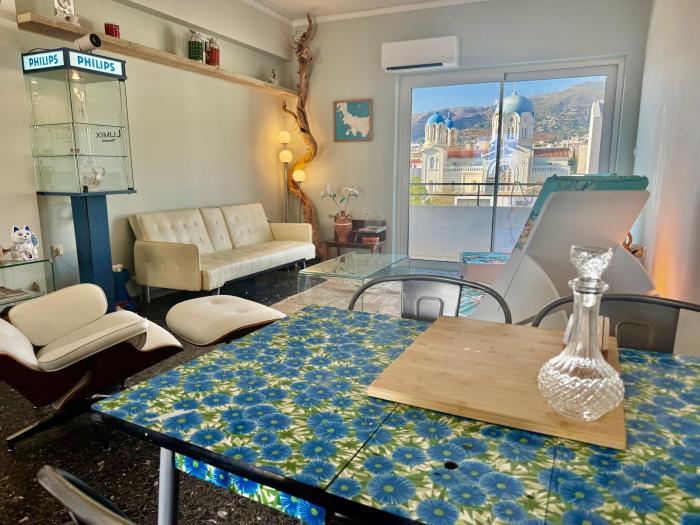 Seaside Retro Gem in the Heart of Karystos