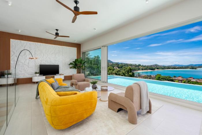 Villa Orise - 3 min Walk to Chaweng Beach Samui, Sea View with Infinity Pool & Gym