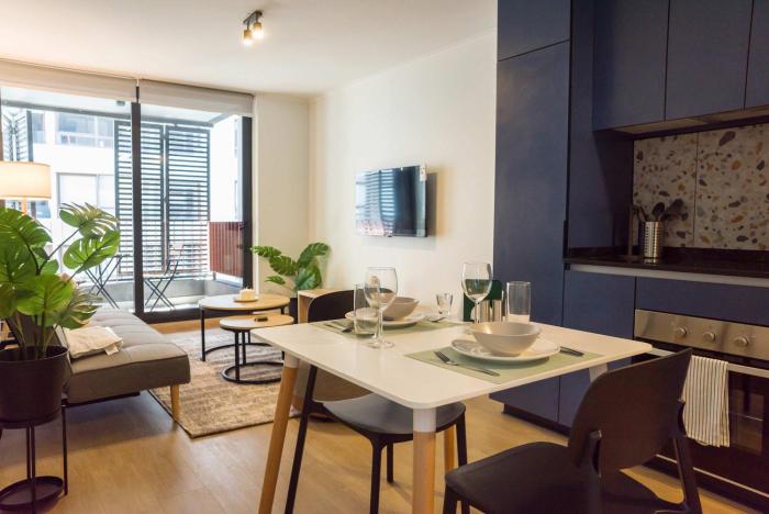 Stylish 2BR Urban Oasis for 3 in Vibrant Las Condes