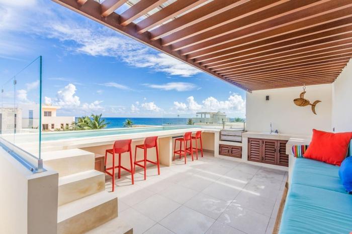 Tortuga Azul Private Terrace Rooftop Pool W BBQ Beach Access 11 Pools Free Beach Club