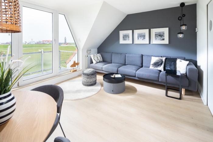 Deichloft - mit Watt- und Hafenblick