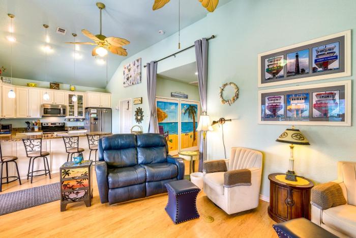 Ocean-View Balcony! Coastal Haven in Crystal Beach