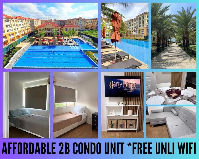2BR Condo at Sanremo with Full Kitchen plus Free Fast&Unli Wi-Fi Complimentary Netflix plus Free Access to Pool