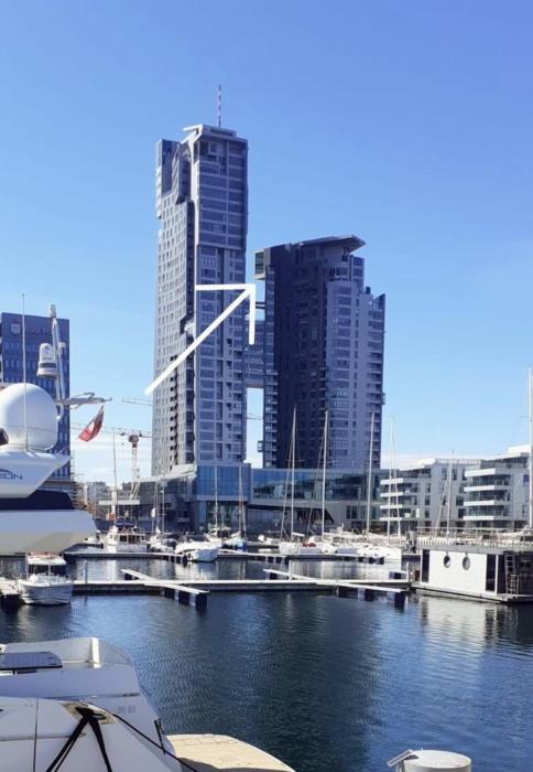 SeaTowers 28 Floor WATERFRONT PENTHOUSE! Sea & City PANORAMIC VIEW from GLASS CORNER TRIANGLE! 75m2! Terrace! Short&Long Stay! Parking!