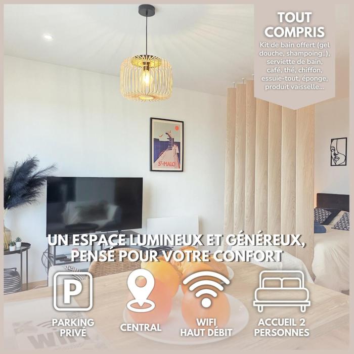 Le Grand Large - Balcon, Central & Parking Privé