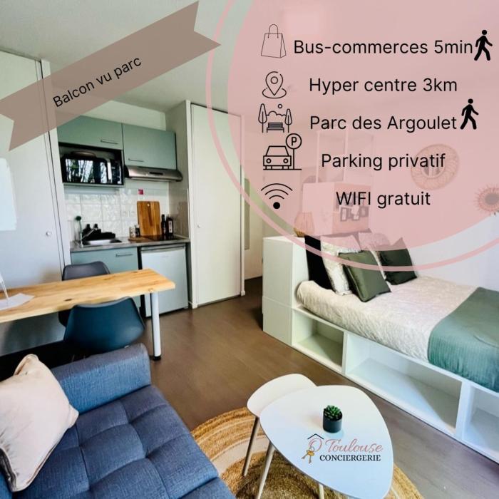 Ho Toulouse -Joli studio avec balcon