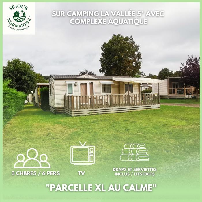 Houlgate-420- Mobilhome cosy 3 chambres 6 personnes Camping 5 étoiles
