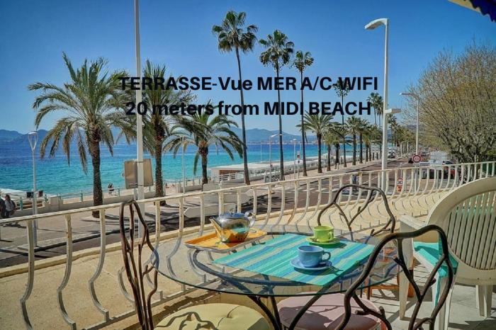 2 pièces TERRASSE vue MER- 20 m de la PLAGE A1B120