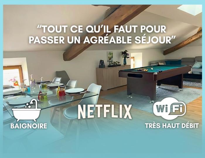 Grand loft avec billard et Netflix