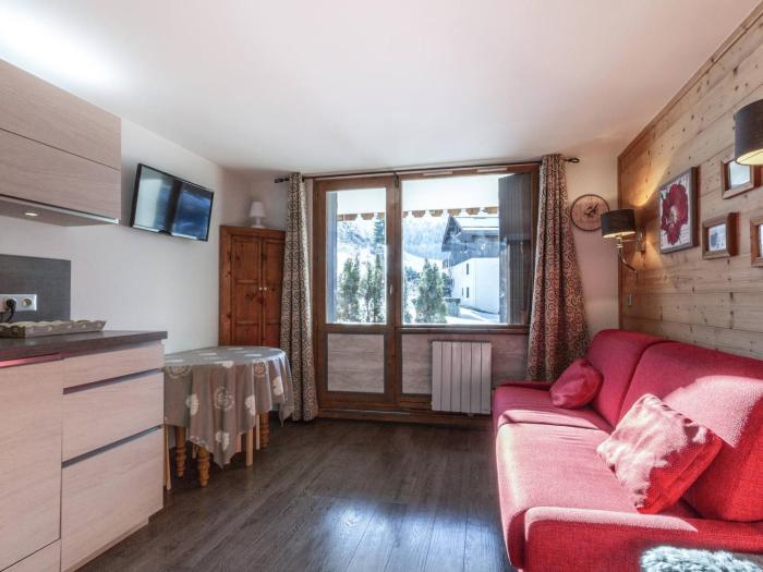 Studio cosy 4 pers, ski au pied, terrasse, garage, WIFI - FR-1-437-66