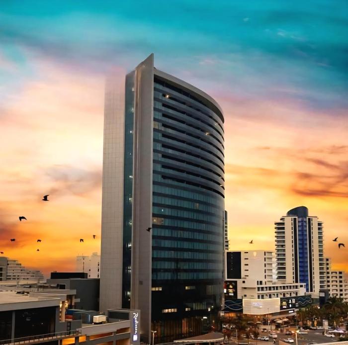 Umhlanga Luxury Promenade Suite at Oceans Apartments in Radisson Blu Hotel building tower, Durban