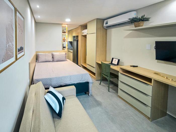 Flat 100m da praia, piscina, churrasqueira e sauna BY Oasis Ferias