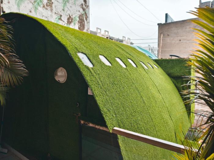 Aircraft themed unique stay with pool