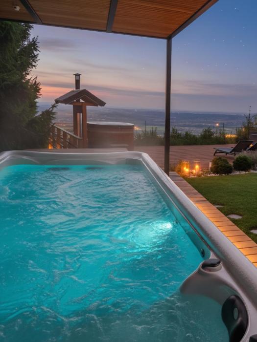 Panoramic View Cottage Heated Pool, Swimspa & Sauna
