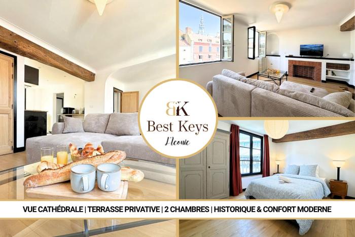 LIconic - By BEST KEYS - Vue Exceptionnelle Cathédrale - Terrasse Privée- Prestige en Plein Cœur de Ville - Tout à Pied - Standing Charme & Calme - Check-in Autonome - Internet WiFi Fibre offert - Smart TV - Machine à Café Nespresso