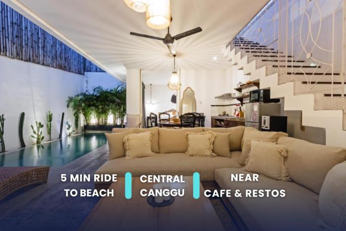 Modern 3BDR Villa - Central Canggu - Walk to Finns & Atlas Beach Club