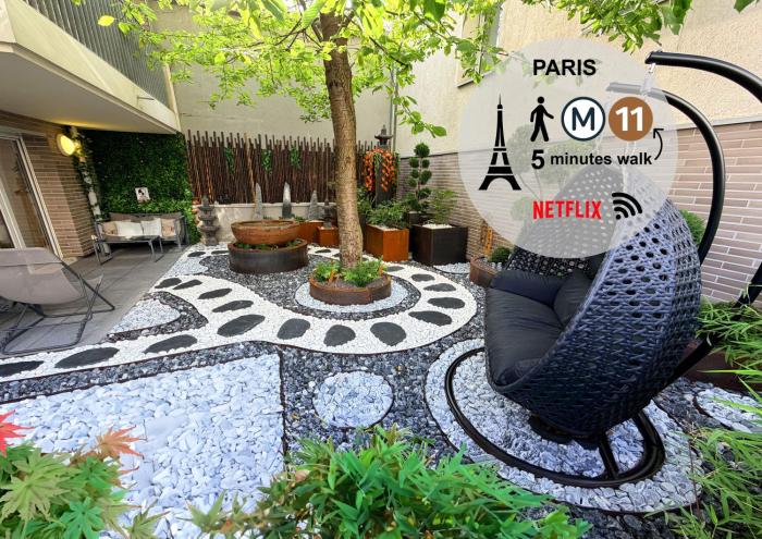 Paris Studio Cosy luxe avec jardin Proche métro
