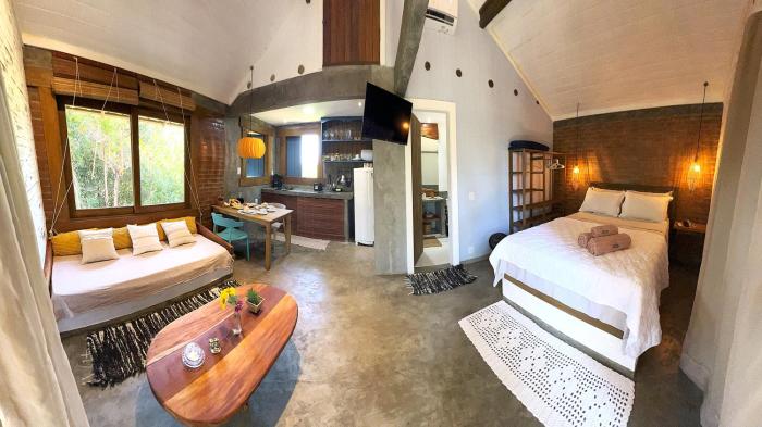 Studio ideal para casais, ecológico na natureza