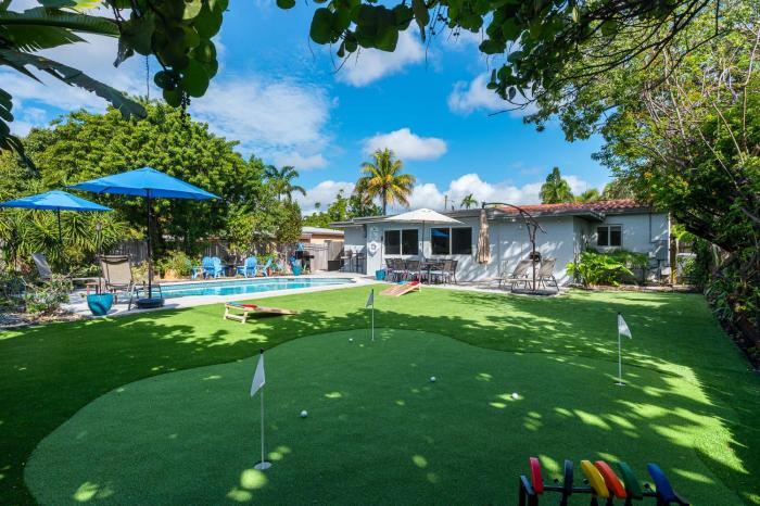 Backyard Oasis 3 Hole Golf Pool Fire Pit