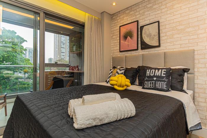 Solenn Studio - Varanda, Vaga e Ar no Brooklin