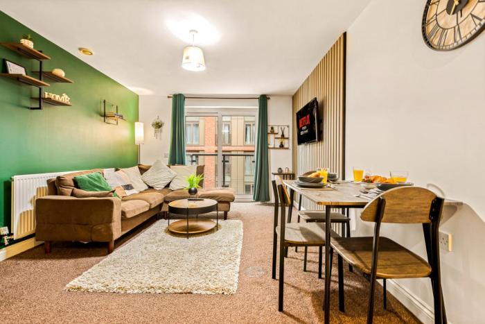 Stylish Leeds City Centre 2BR - Free Parking - 2 Mins to First Direct Arena