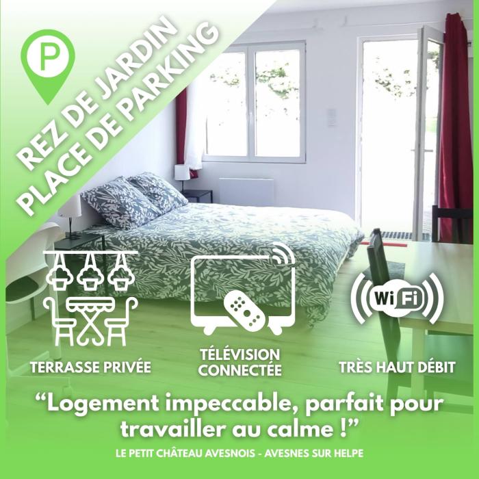 Le petit Château Avesnois - Studio avec terrasse vue sur le jardin