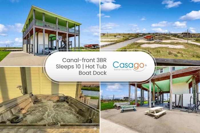 Amazing Canal Front Hot Tub Boat Ramp