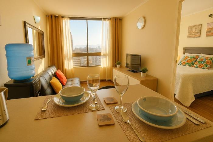 Moderno Departamento con hermosas vistas, piscina, estacionamiento, muy cerca del Metro Santa Isabel y Providencia