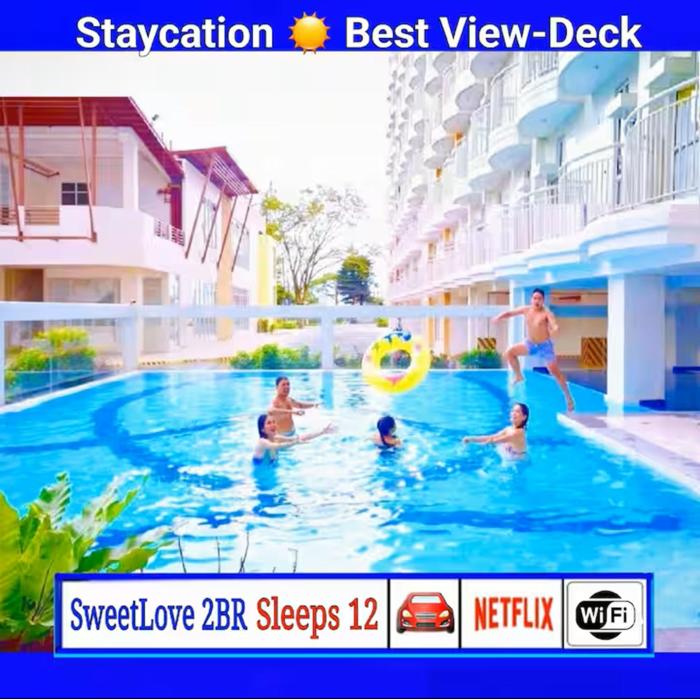 Tagaytay Hideaway 2-Bedrooms, Sleeps 12 in CITYLAND Prime Condo with Big Living room, Kitchen, Free Swimming Pool, 2 Parking, Wi-Fi, Netflix, Perfect View-Deck on 24F rooftop