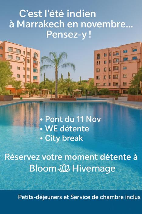Bloom Hivernage - Luxury 2BR Apartment - Breakfast included - Daily Housekeeping - 10 des sites touristiques - terrasse végétalisée - 2 Piscines